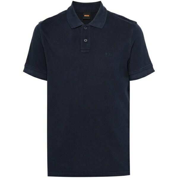 元締め メンズ スポーツシャツ トップス Logo-rubberised cotton polo shirt Blue メンズファッション-トップス