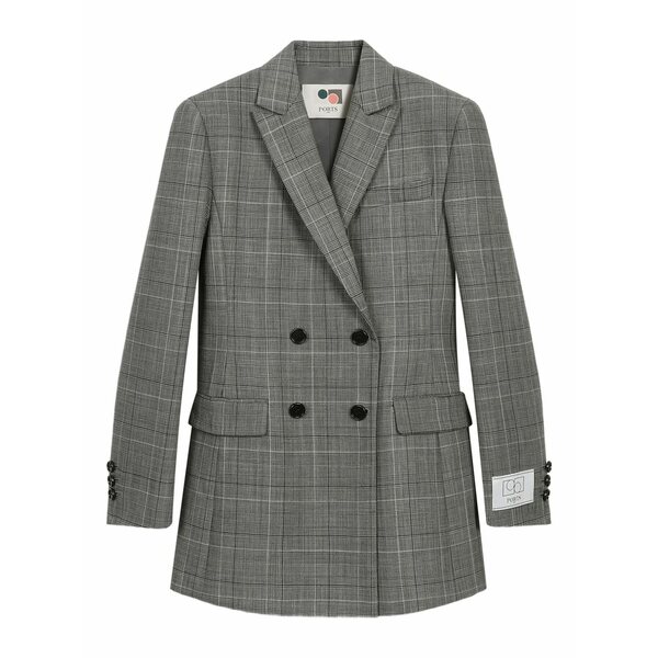 ポーツ 1961 レディース 上衣＆上衣 アウター Double-breasted checked blazer Grey