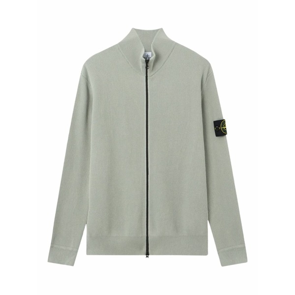 ストーンアイランド メンズ ジレー アウター Zip-up ribbed cardigan Green