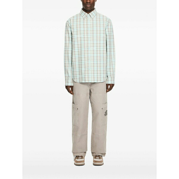 象牙色 メンズ プルオーバー トップス Marker check graphic shirt Green