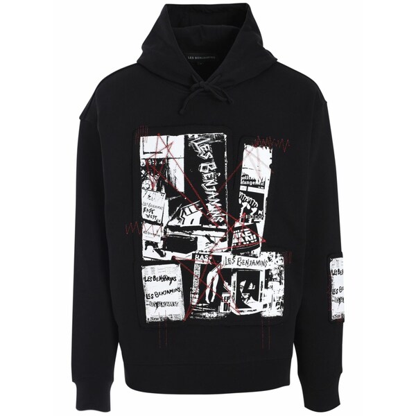 レス ベンジャミンズ メンズ パーカー・スウェットシャツ アウター Graphic-print hoodie Black