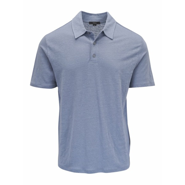 ヴィンス メンズ スポーツシャツ トップス Linen polo shirt Blue