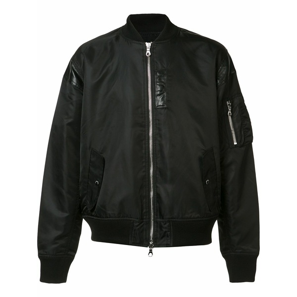 ミストリーハードレアリシーン メンズ 上衣＆上衣 アウター Leather detailing bomber jacket Black