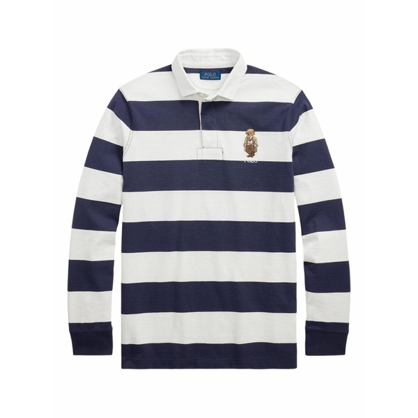 ラルフローレン メンズ スポーツシャツ トップス Striped long-sleeve polo shirt Blue
