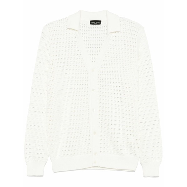 ロベルトコリーナ メンズ ジレー アウター Openwork cardigan White