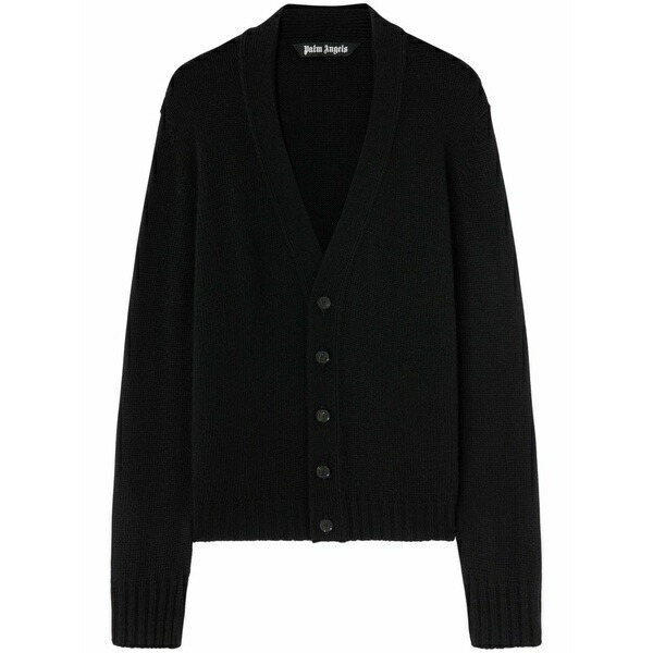 パーム・エンジェルス メンズ ジレー アウター Logo-knit buttoned cardigan  Black