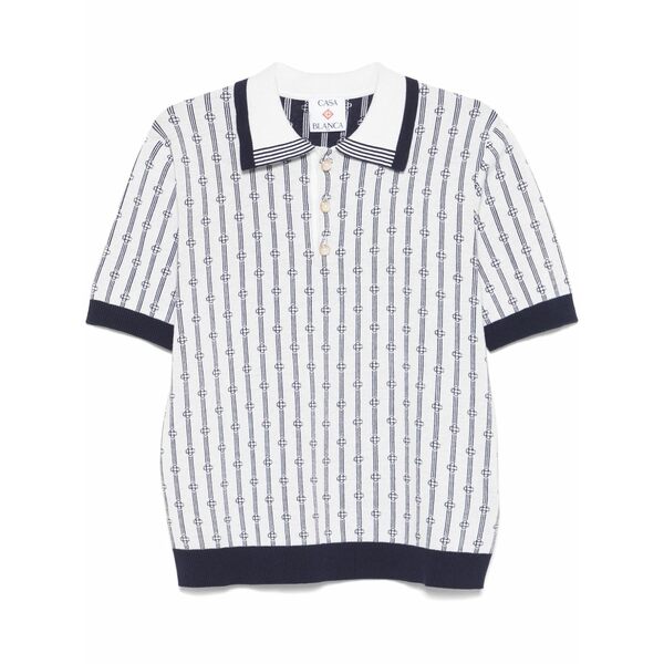 カサブランカ メンズ スポーツシャツ トップス Monogram polo shirt White