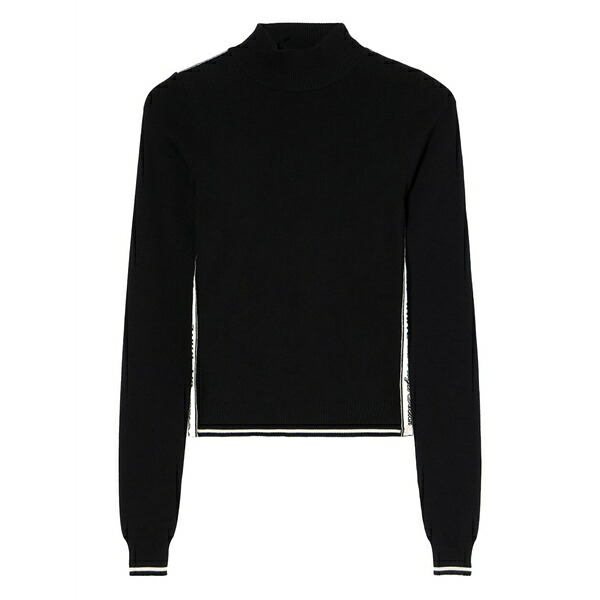 象牙色 レディース 編み物\u0026スウェーター アウター Logoband turtleneck sweater Black