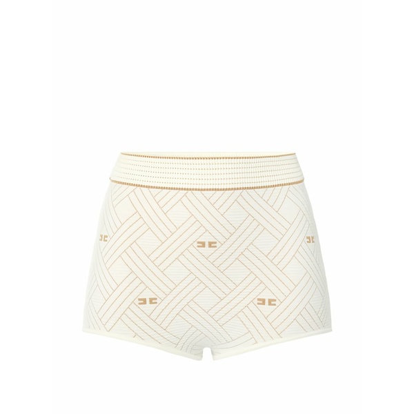 エリザベスフランキ レディース カジュアルパンツ ボトムス Diamond-jacquard knit shorts Neutrals|asty