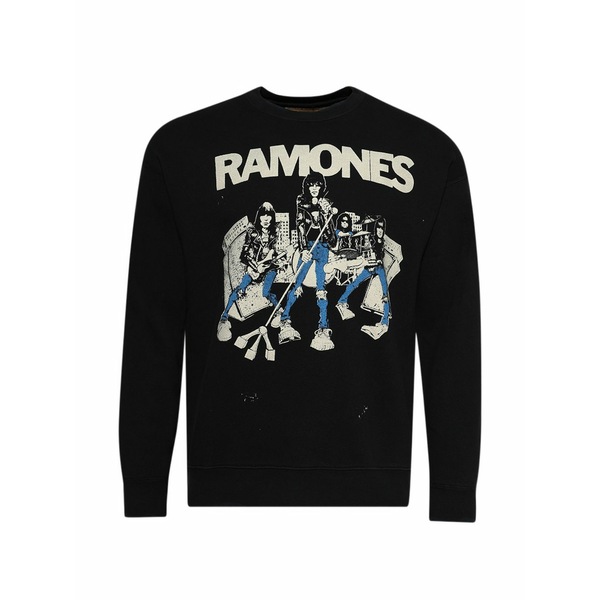 お手伝いさん ウォーン メンズ パーカー・スウェットシャツ アウター Ramones graphic crew sweatshirt Black トップス-パーカー-メンズファッション