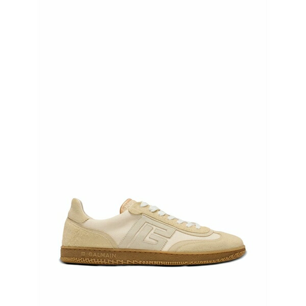 バルマン メンズ スニーカー シューズ Swan lace-up logo-detail sneakers Neutrals|asty