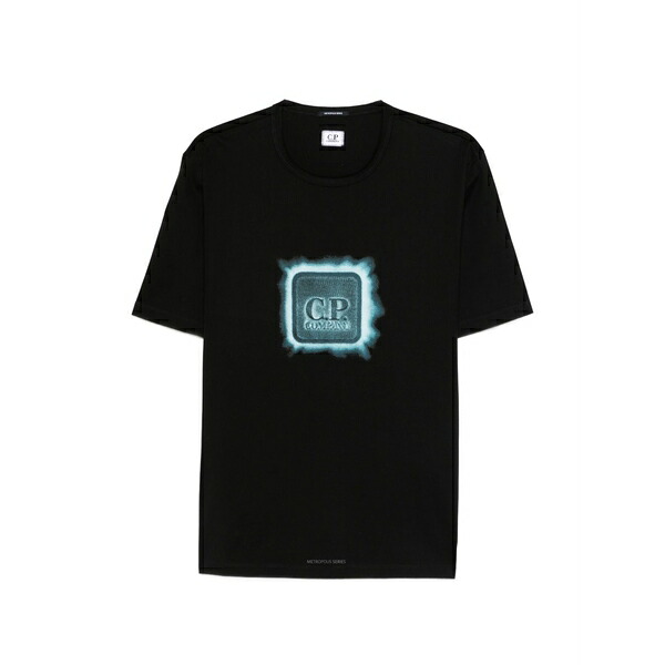 シーピーカンパニー メンズ Tシャツ トップス Short-sleeve graphic t-shirt Black｜asty