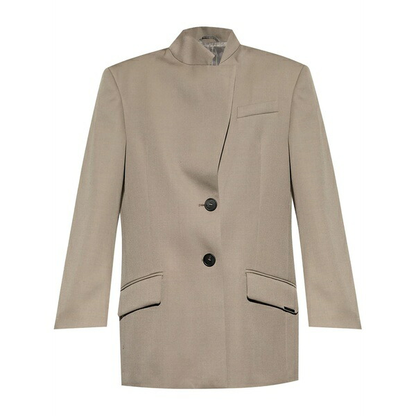 ジ アティコ レディース 上衣＆上衣 アウター Wool gabardine blazer Neutrals