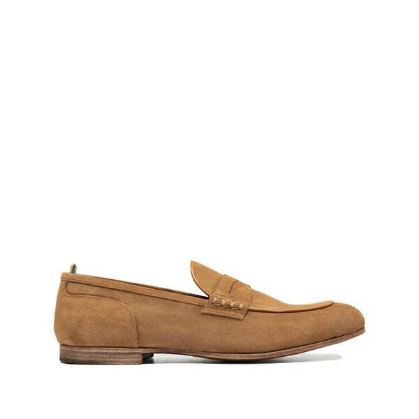 オフィチーネ 創作的 メンズ スリッポン・ローファー シューズ Penny-suede loafers Brown
