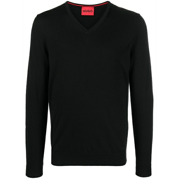 雇い主 メンズ 編み物\u0026プルオーバー アウター V-neck wool jumper Black