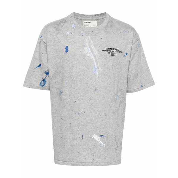 ドムレベル メンズ プルオーバー トップス Fizz paint-stain cotton t-shirt Grey