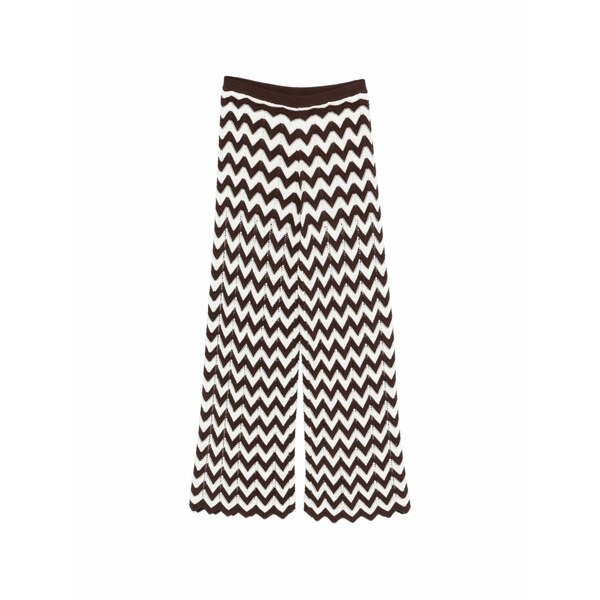 マージュ レディース カジュアルパンツ ボトムス Zig zag straight trousers Brown｜asty