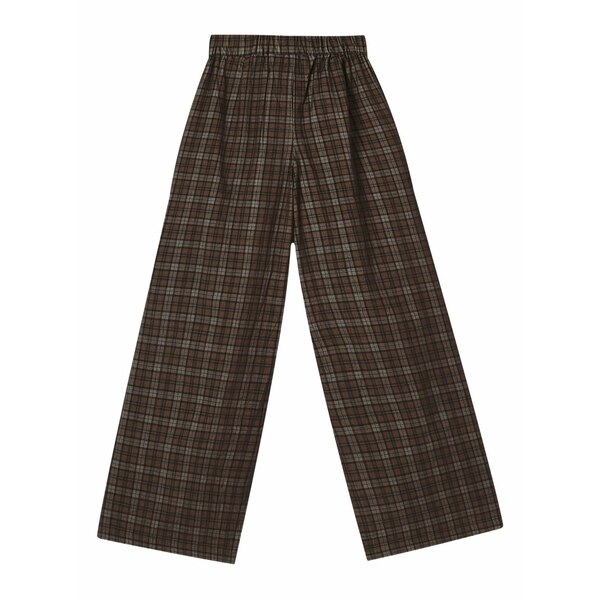 ミニクリーム レディース カジュアルパンツ ボトムス Pleated checked trousers Brown｜asty 23,660円