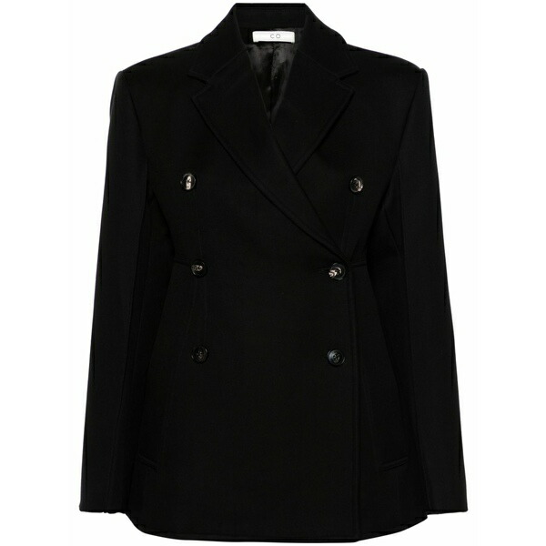 コー レディース 上衣＆上衣 アウター Notched-lapels double-breasted blazer Black
