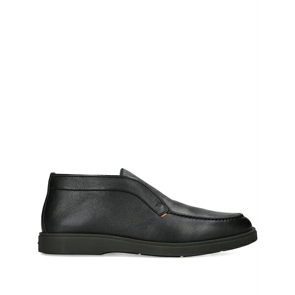 サントーニ メンズ スリッポン・ローファー シューズ Leather slip-on loafers Black｜asty