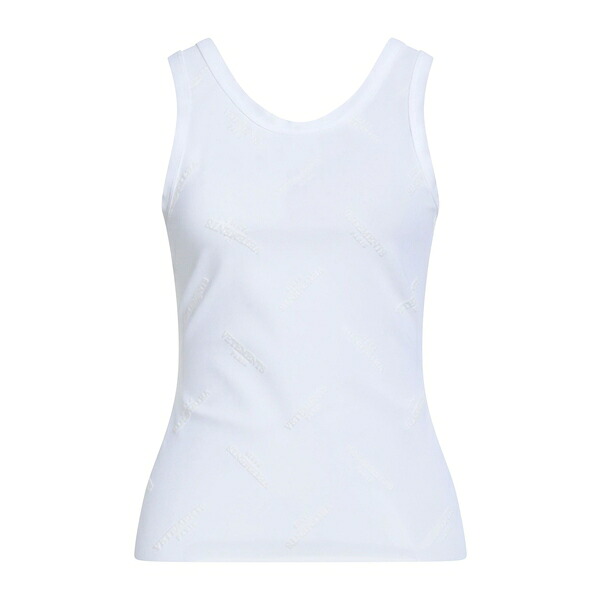 【送料無料】 ヴェトモン レディース Tシャツ トップス Tank tops White|asty