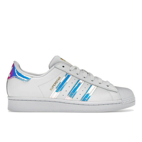 adidas アディダス レディース スニーカー 【adidas Superstar White Iridescent Stripes (Women's)】 サイズ US_5(22.0cm) Cloud White/Gold Metallic/Core Black｜asty