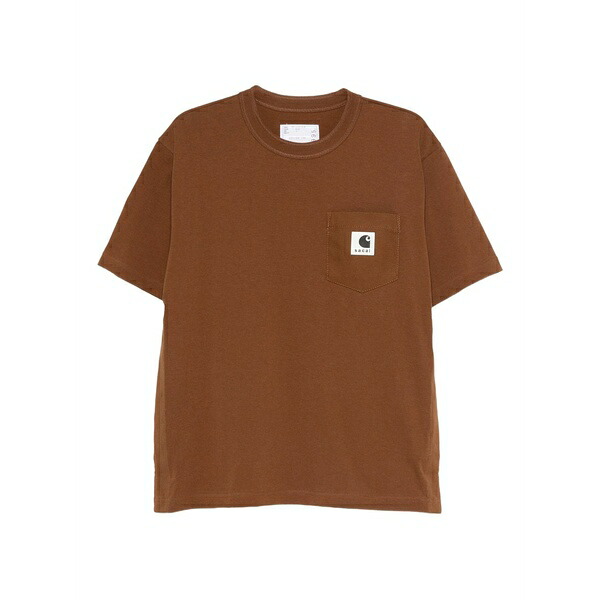 サカイ レディース Tシャツ トップス Logo-patch t-shirt Brown｜asty