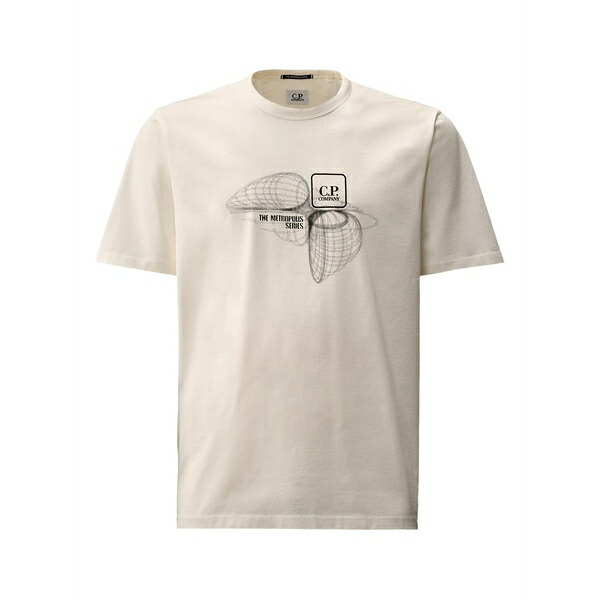 シーピーカンパニー メンズ Tシャツ トップス Metropolis series graphic t-shirt Neutrals|asty