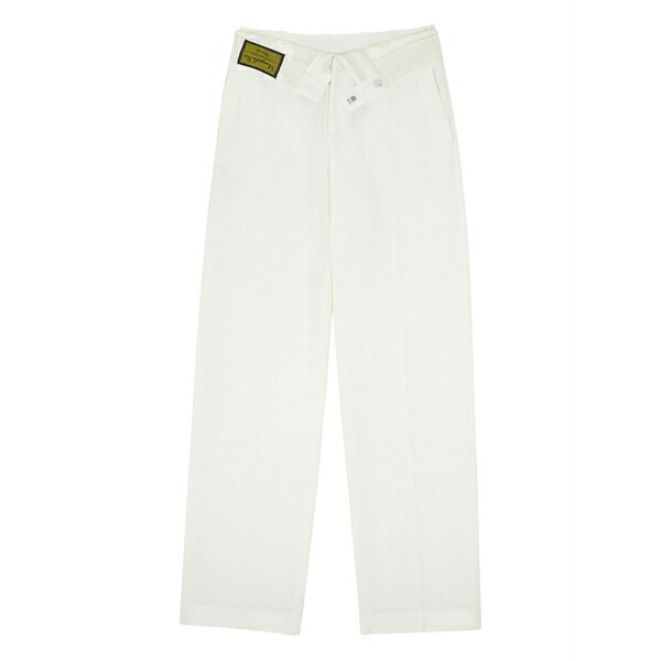 マルタンマルジェラ レディース カジュアルパンツ ボトムス Asymmetric-fastening tailored trousers White|asty