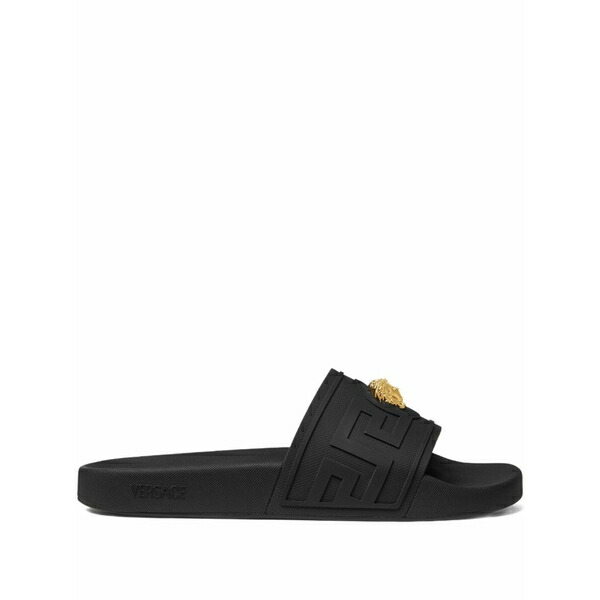 ヴェルサーチ メンズ サンダル シューズ La medusa slides Black