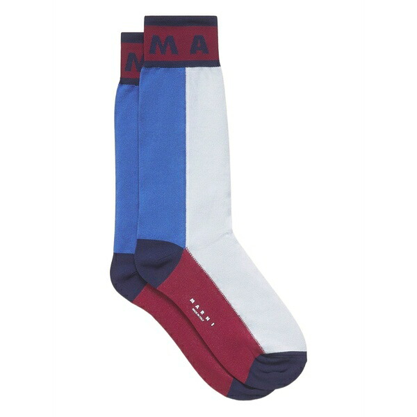 マルニ レディース ソックス アンダー御召しもの Embroidered-logo socks Blue