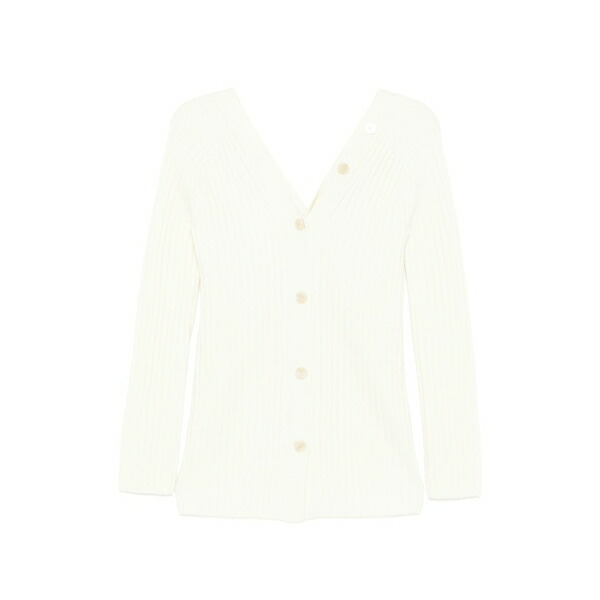 行動論理 レディース ジレー アウター Button-back v-neck cardigan  Neutrals