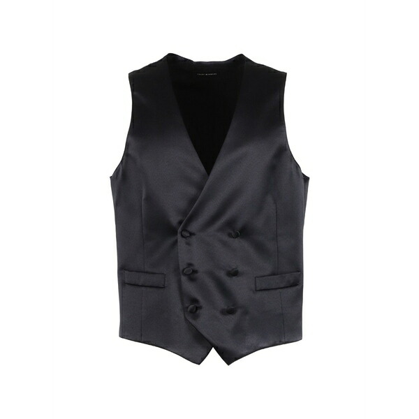 ルイジ・ビアンキ・マントヴァ メンズ 上衣＆上衣 アウター Double-breasted waistcoat Black