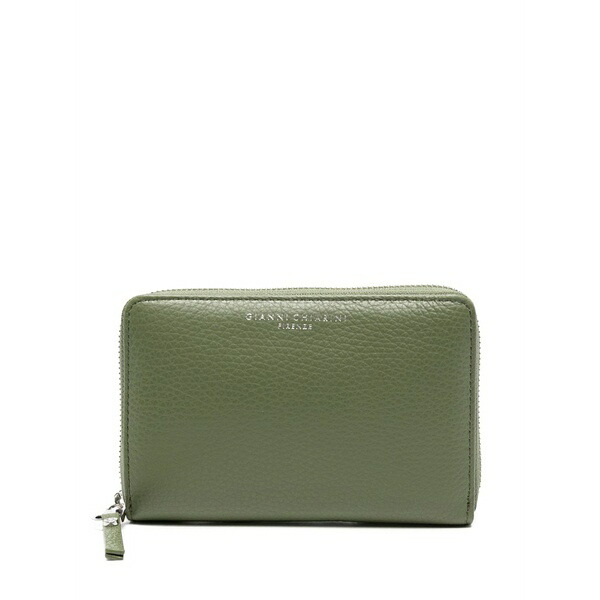 ジャンニ・キアリーニ レディース 紙入れ 付属品 Grained-leather zip-around wallet Green