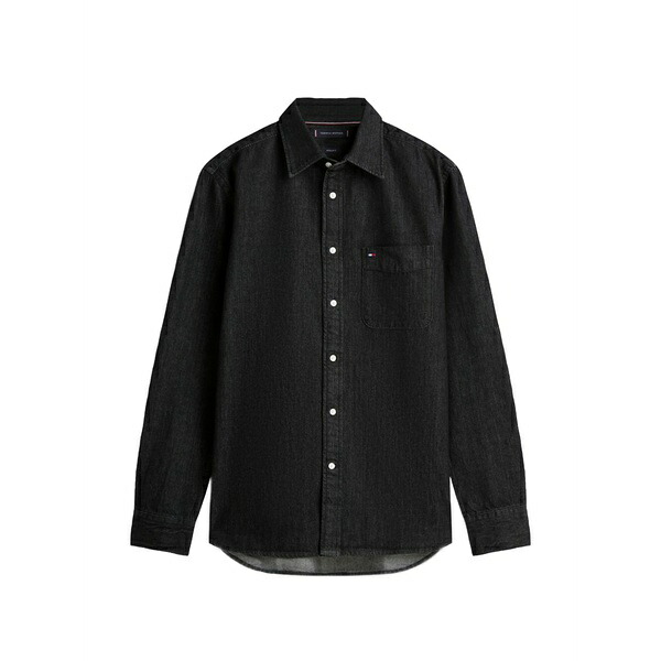 トミー ヒルフィガー メンズ プルオーバー トップス Long-sleeved shirt Black