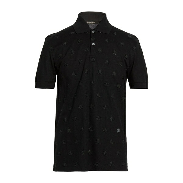 【貨物輸送無料】 ロベルトカヴァリ メンズ プルオーバー トップス Polo shirts Black