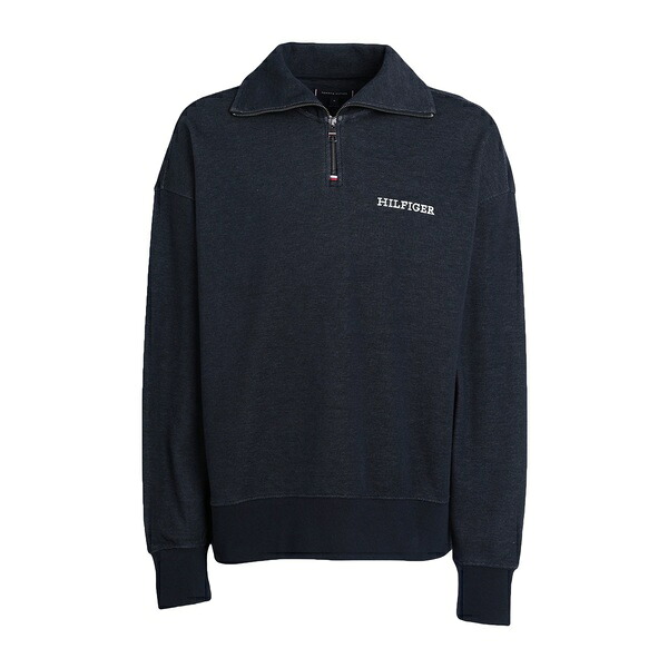 【貨物輸送無料】 トミー ヒルフィガー メンズ パーカー・スウェットシャツ アウター Sweatshirts Blue