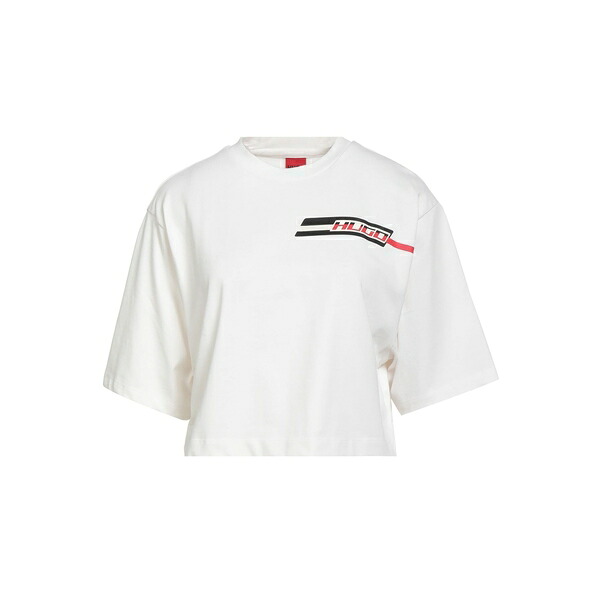 【送料無料】 ヒューゴボス レディース Tシャツ トップス T-shirts White