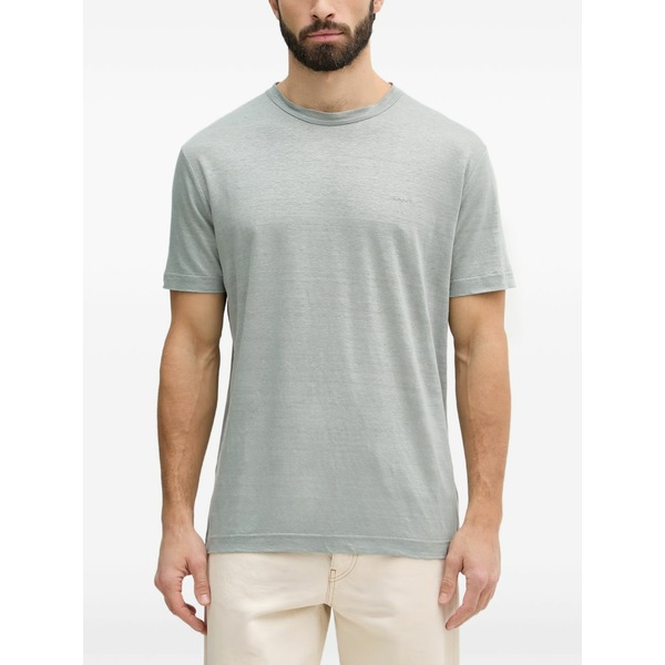 ガント メンズ Tシャツ トップス Embroidered-logo t-shirt Green|asty