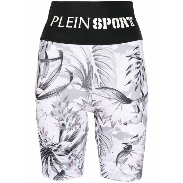 プレインスポーツ レディース カジュアルパンツ ボトムス Logo-waistband floral-print shorts White|asty