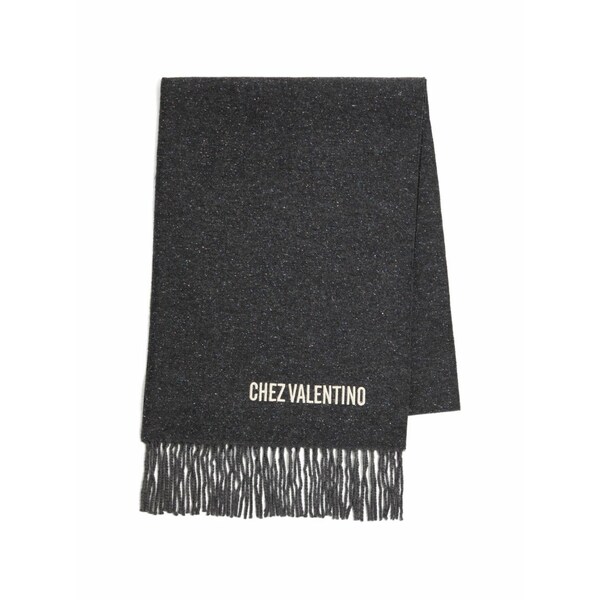 ヴァレンティノ ガラヴァーニ メンズ マフラー・ストール・スカーフ アクセサリー Wool scarf with vlogo embroidery Grey｜asty