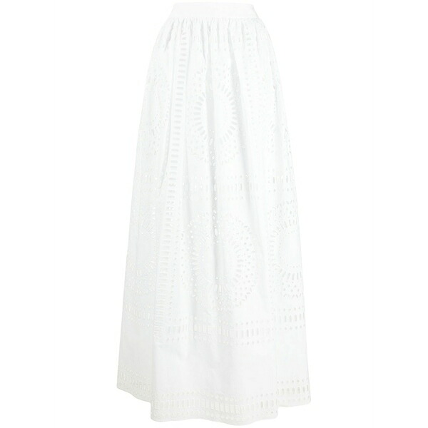 アルベルタ フェレッティ レディース スカート ボトムス Broderie anglaise maxi skirt White|asty