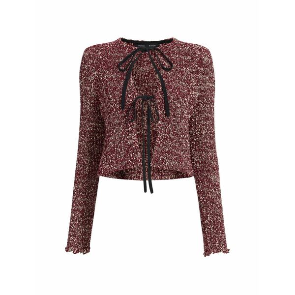プロエンザショラー レディース カーディガン アウター Colette ruffled tie cardigan Red｜asty