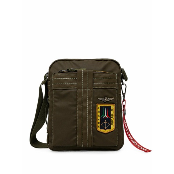 アエロナウティカ ミリターレ メンズ ショルダーバッグ バッグ Frecce tricolori patch-detail messenger bag Green|asty