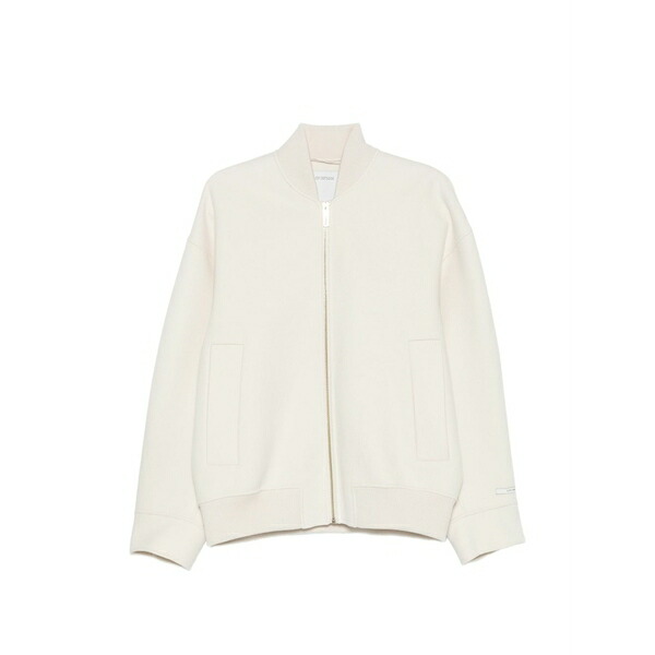 スポーツマックス レディース ジャケット＆ブルゾン アウター Ribbed-trim zip-up jacket Neutrals｜asty