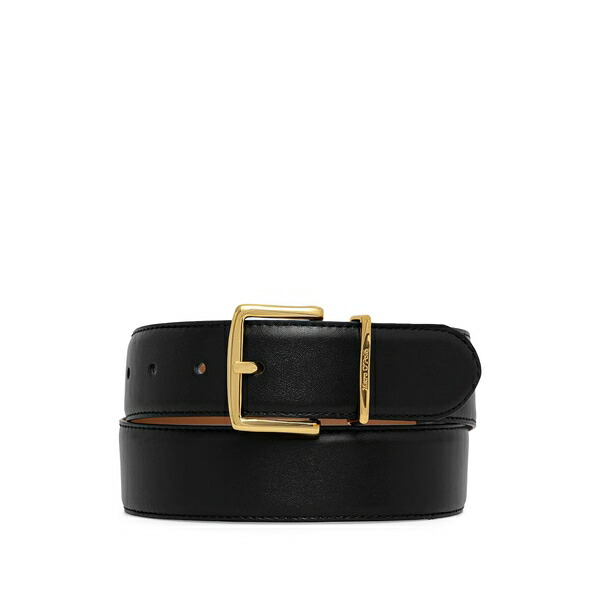 マルコポーロ レディース ベルト アクセサリー Logo-engraved leather belt Black｜asty