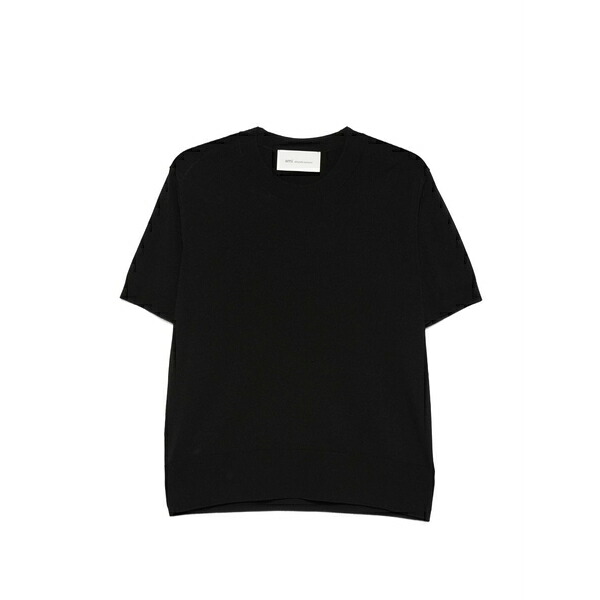 意中の女 メンズ プルオーバー トップス Knitted t-shirt Black
