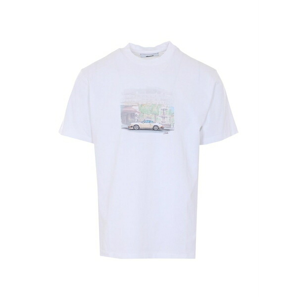 エドモンド スタジオ メンズ Tシャツ トップス Chassing graphic-print t-shirt White|asty