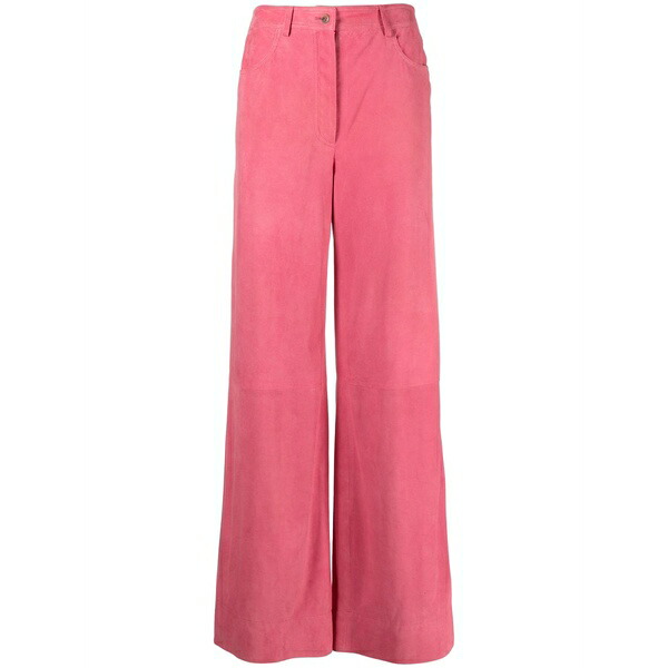 アルベルタ フェレッティ レディース カジュアルパンツ ボトムス Wide-leg suede trousers Pink｜asty 119,900円