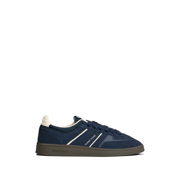 トミーヒルフィガー レディース スニーカー シューズ The greenwich edge logo-print suede sneakers Blue｜asty